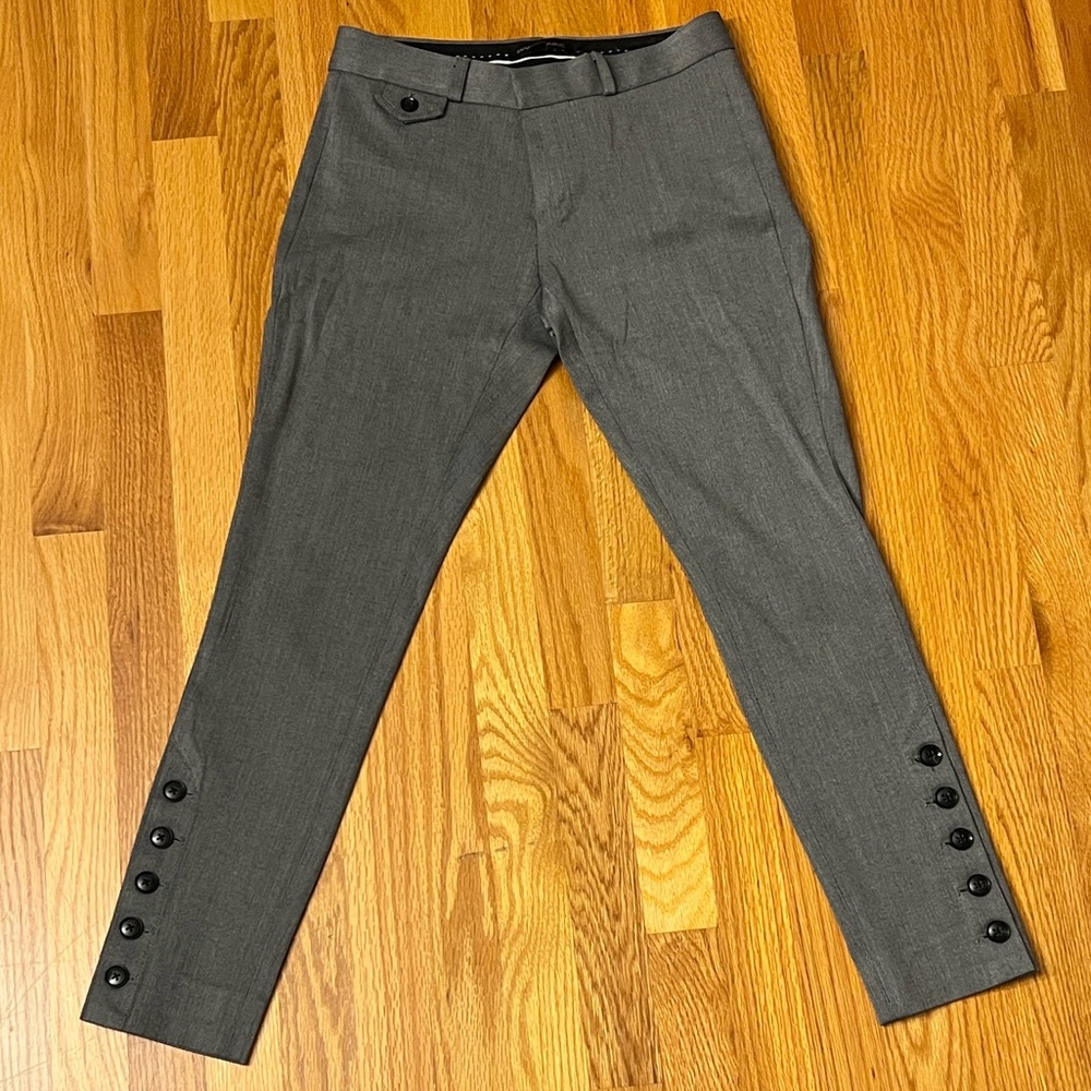 Banana Republic Sloan herringbone gray skinny ankle pants